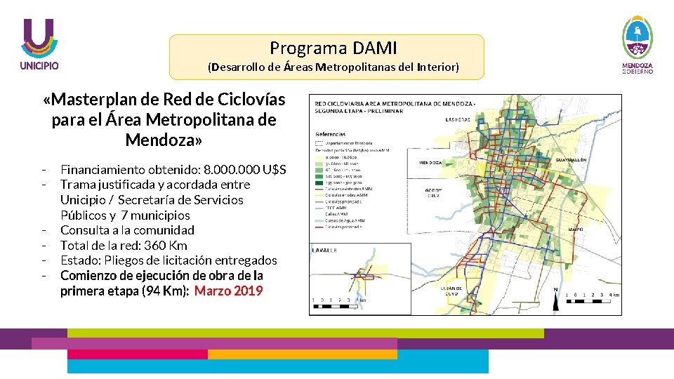 Programa DAMI (Desarrollo de Áreas Metropolitanas del Interior) «Masterplan de Red de Ciclovías para