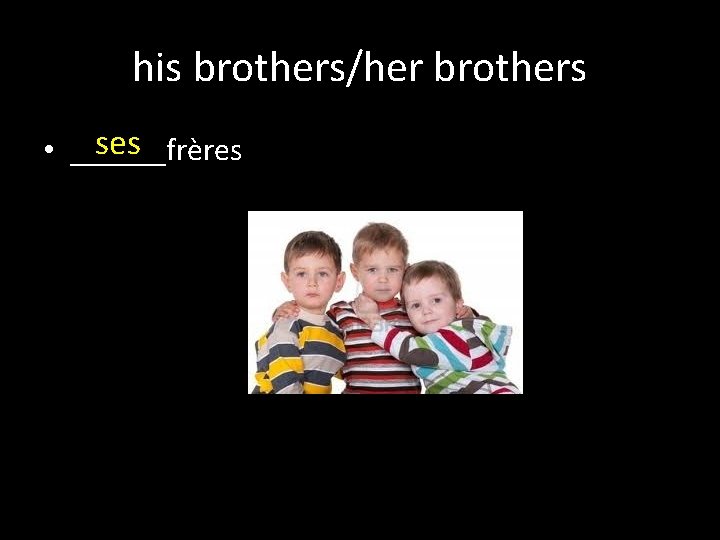 his brothers/her brothers ses • ______frères 