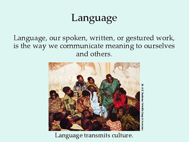 Language, our spoken, written, or gestured work, is the way we communicate meaning to