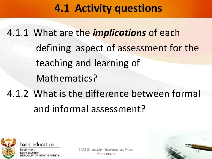  4. 1 Activity questions 4. 1. 1 What are the implications of each