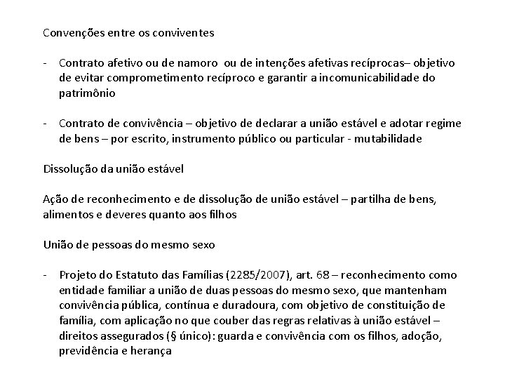 Convenções entre os conviventes - Contrato afetivo ou de namoro ou de intenções afetivas