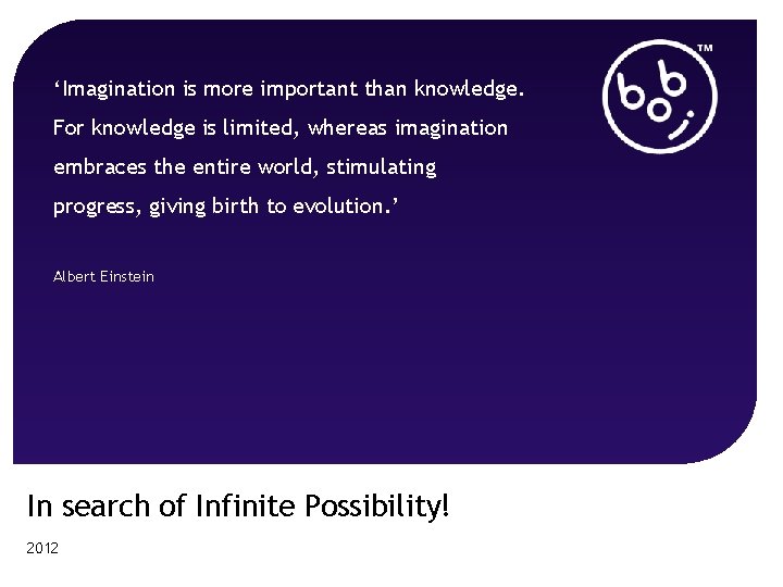 ‘Imagination is more important than knowledge. For knowledge is limited, whereas imagination embraces the