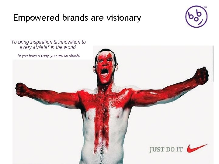 Empowered brands are visionary To bring inspiration & innovation to every athlete* in the