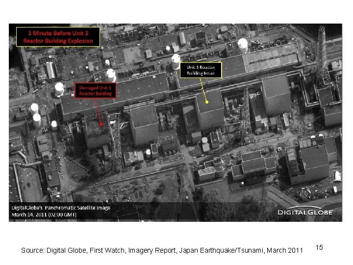 March 14, 1 minute before explosion of Unit 3 Source: Digital Globe, First Watch,