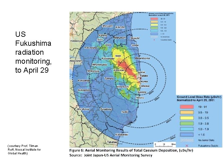 US Fukushima radiation monitoring, to April 29 (courtesy Prof. Tilman Ruff, Nossal Institute for