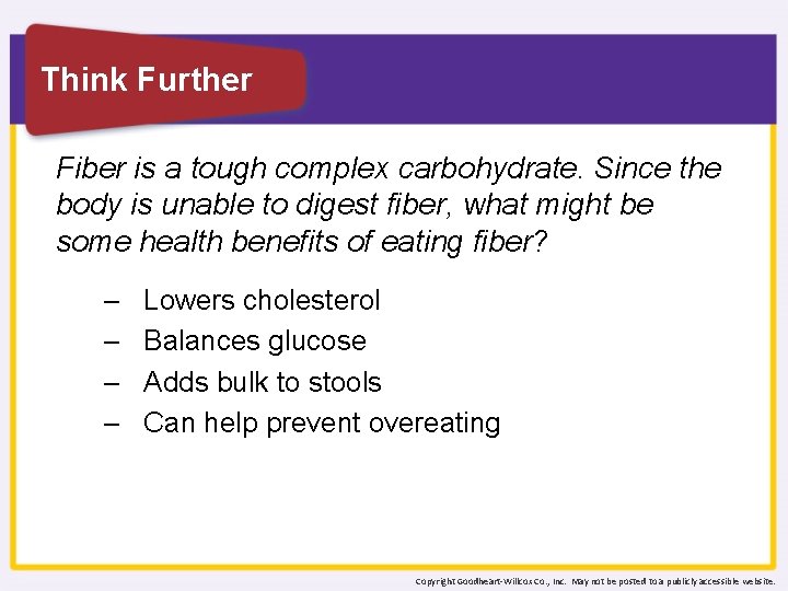 Think Further Fiber is a tough complex carbohydrate. Since the body is unable to