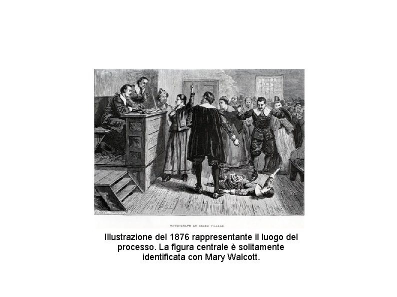 Illustrazione del 1876 rappresentante il luogo del processo. La figura centrale è solitamente identificata