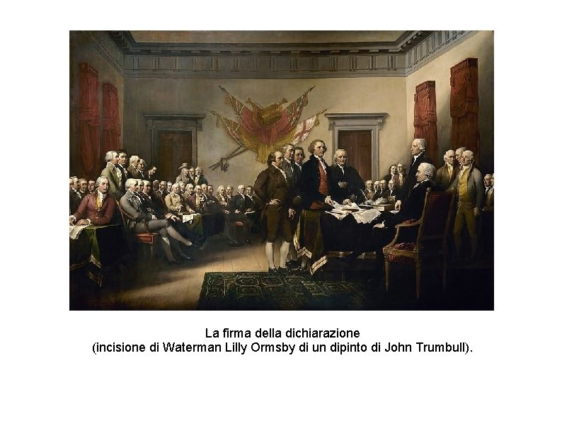 La firma della dichiarazione (incisione di Waterman Lilly Ormsby di un dipinto di John