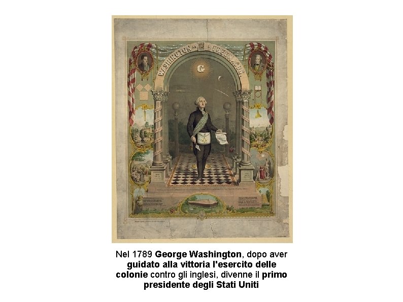 Nel 1789 George Washington, dopo aver guidato alla vittoria l'esercito delle colonie contro gli