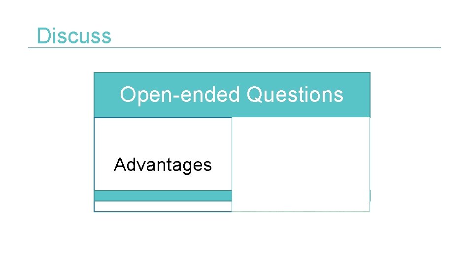 Discuss Open-ended Questions Advantages Disadvantages 