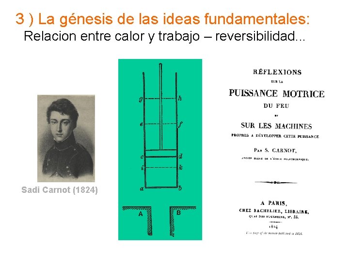 3 ) La génesis de las ideas fundamentales: Relacion entre calor y trabajo –