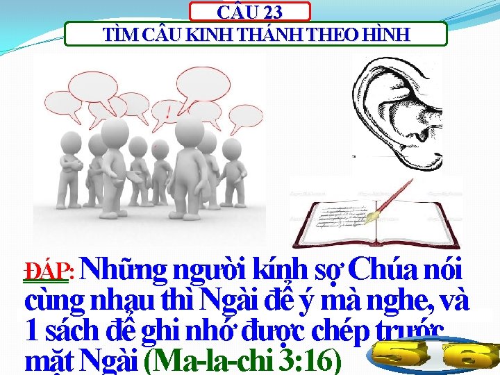 C U 23 TÌM C U KINH THÁNH THEO HÌNH ĐÁP: Những người kính