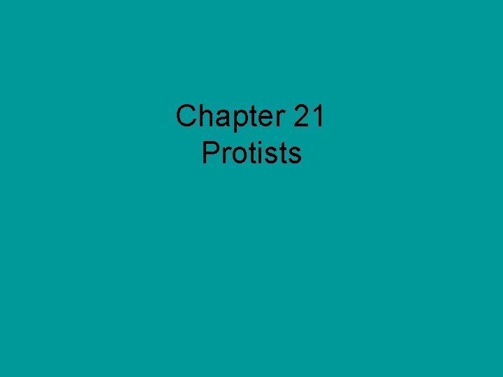 Chapter 21 Protists 