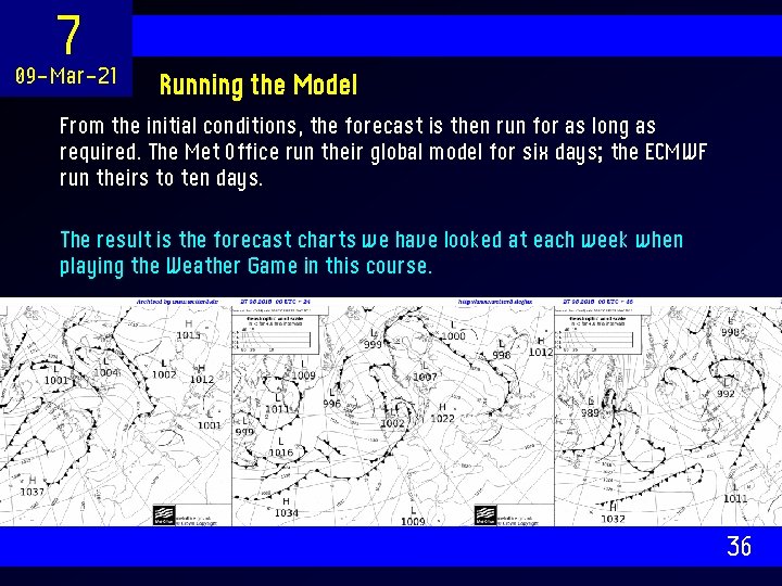 7 09 -Mar-21 Running the Model From the initial conditions, the forecast is then