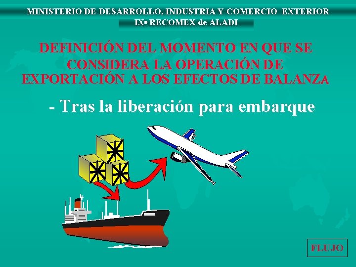 MINISTERIO DE DESARROLLO, INDUSTRIA Y COMERCIO EXTERIOR IXª RECOMEX de ALADI DEFINICIÓN DEL MOMENTO