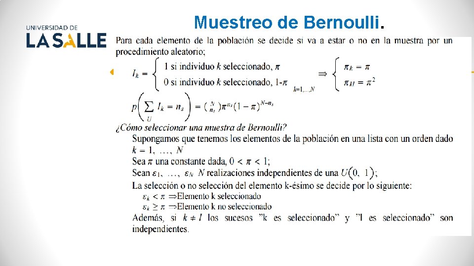 Muestreo de Bernoulli. 