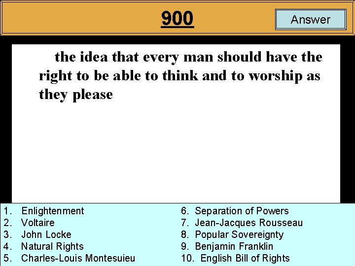 900 Answer the idea that every man should have the right to be able