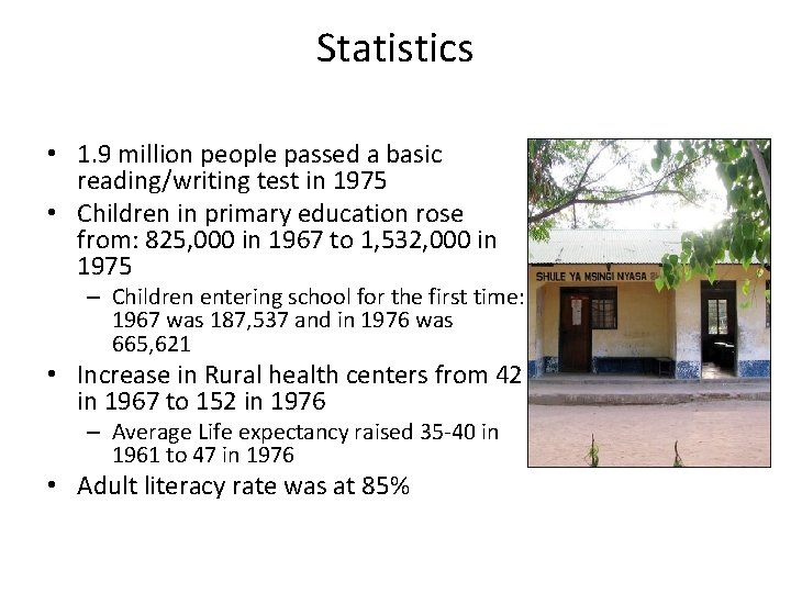 Statistics • 1. 9 million people passed a basic reading/writing test in 1975 •