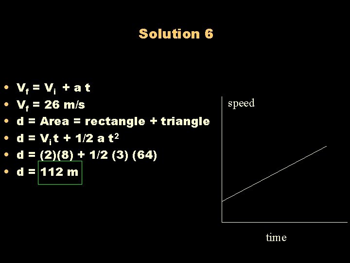 Solution 6 • • • Vf = V i + a t Vf =