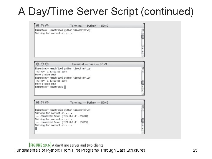 A Day/Time Server Script (continued) Fundamentals of Python: From First Programs Through Data Structures