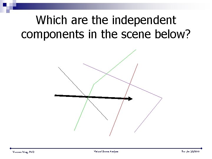 Which are the independent components in the scene below? Vivienne Ming, Ph. D. Natural