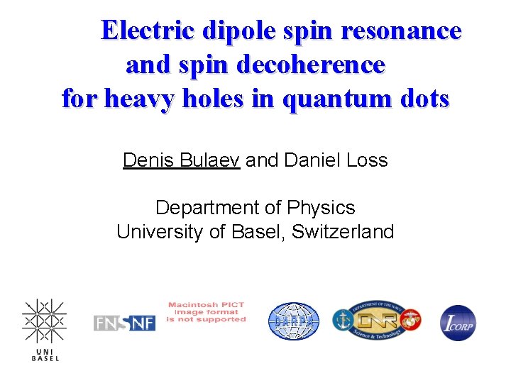 Electric dipole spin resonance and spin decoherence for heavy holes in quantum dots Denis