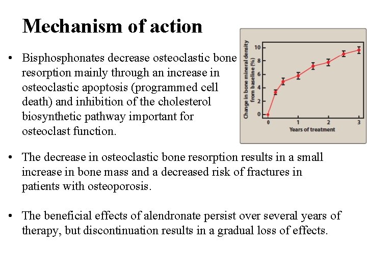 Mechanism of action • Bisphonates decrease osteoclastic bone resorption mainly through an increase in Mechanism of action • Bisphonates decrease osteoclastic bone resorption mainly through an increase in
