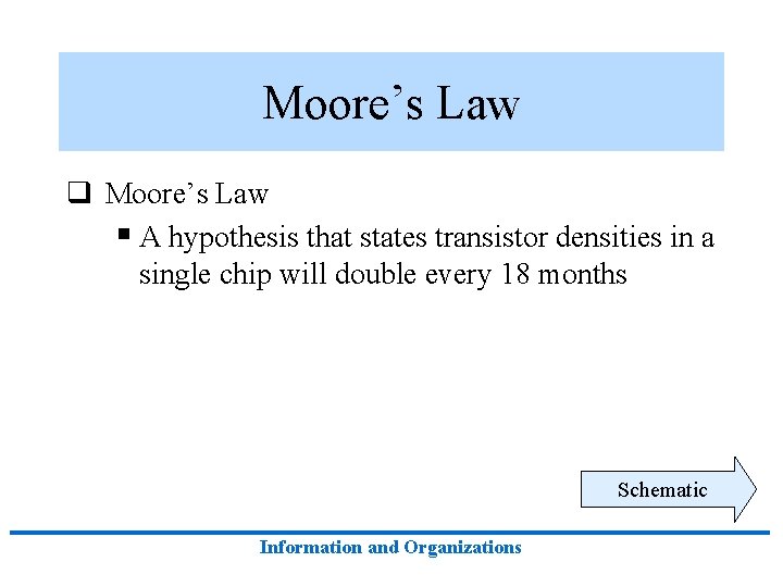 Moore’s Law q Moore’s Law § A hypothesis that states transistor densities in a