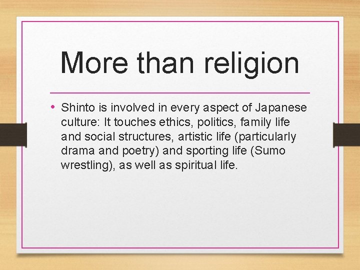 Shinto Diffusion Shinto Background The earliest religion of Japan was