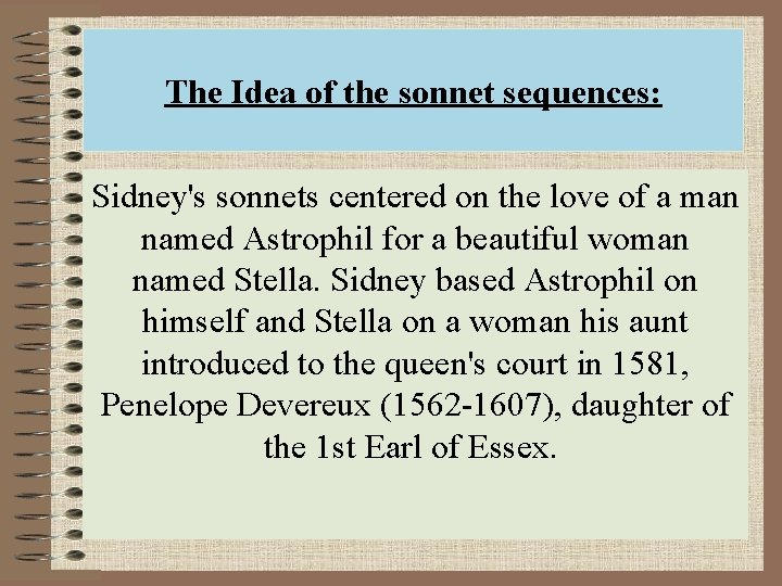 The Idea of the sonnet sequences: Sidney's sonnets centered on the love of a