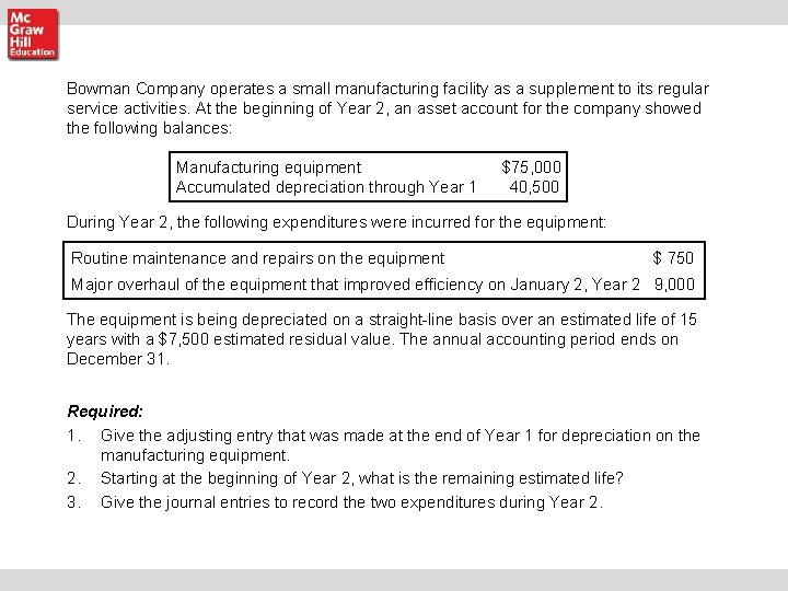 Bowman Company operates a small manufacturing facility as a supplement to its regular service Bowman Company operates a small manufacturing facility as a supplement to its regular service