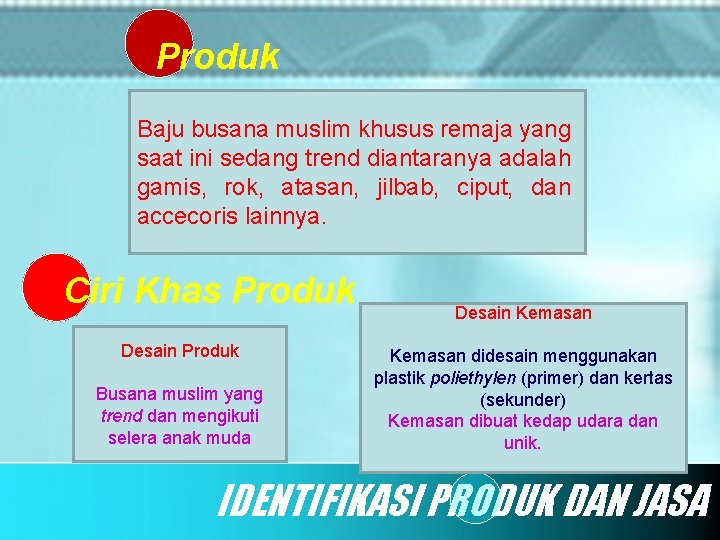 Produk Baju busana muslim khusus remaja yang saat ini sedang trend diantaranya adalah gamis,