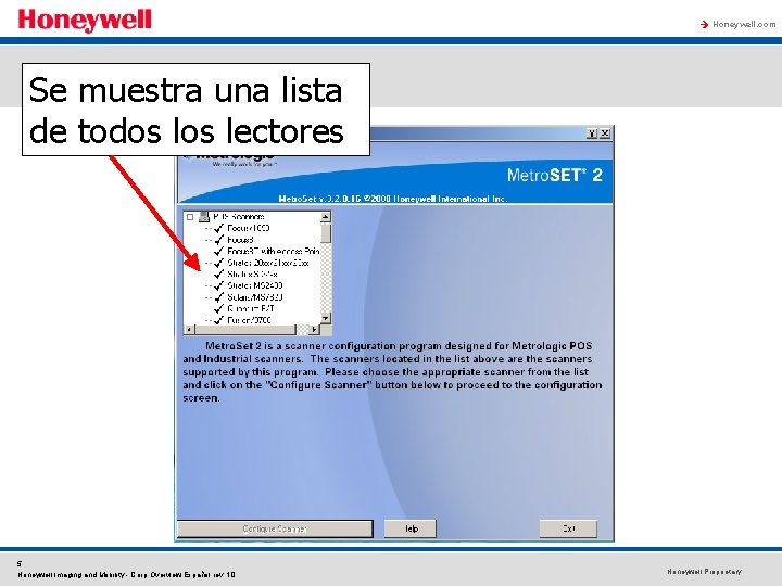 à Honeywell. com Se muestra una lista de todos lectores 5 Honeywell Imaging and à Honeywell. com Se muestra una lista de todos lectores 5 Honeywell Imaging and