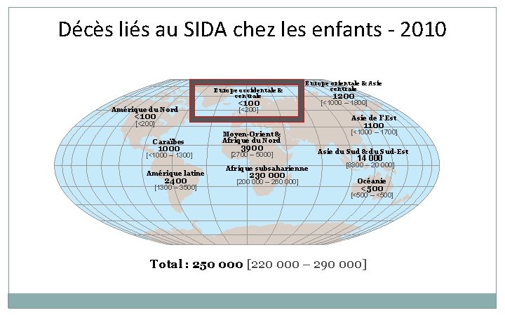 Décès liés au SIDA chez les enfants - 2010 Europe occidentale & centrale Amérique Décès liés au SIDA chez les enfants - 2010 Europe occidentale & centrale Amérique