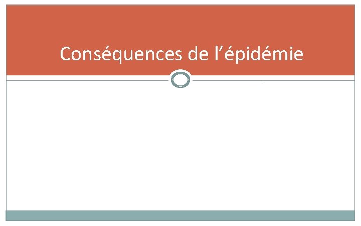 Conséquences de l’épidémie Conséquences de l’épidémie