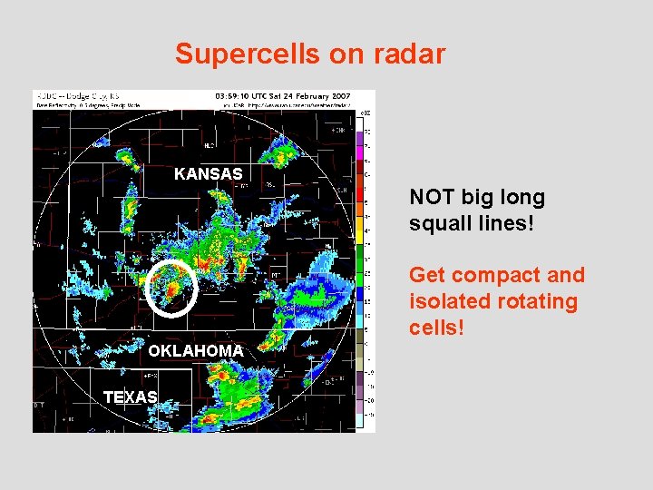 Supercells on radar KANSAS NOT big long squall lines! Get compact and isolated rotating