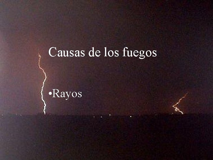 Causas de los fuegos • Rayos 