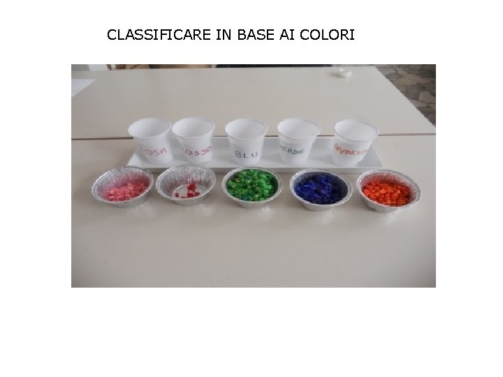 CLASSIFICARE IN BASE AI COLORI 