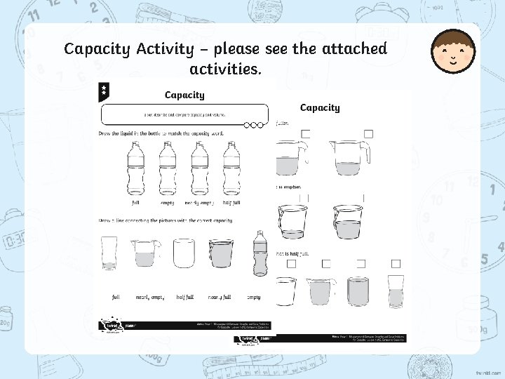 Capacity Activity – please see the attached activities. 