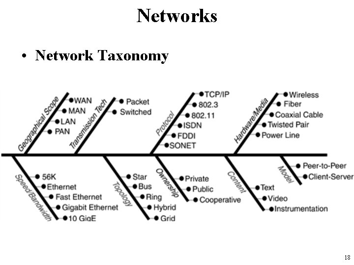 Networks • Network Taxonomy 18 