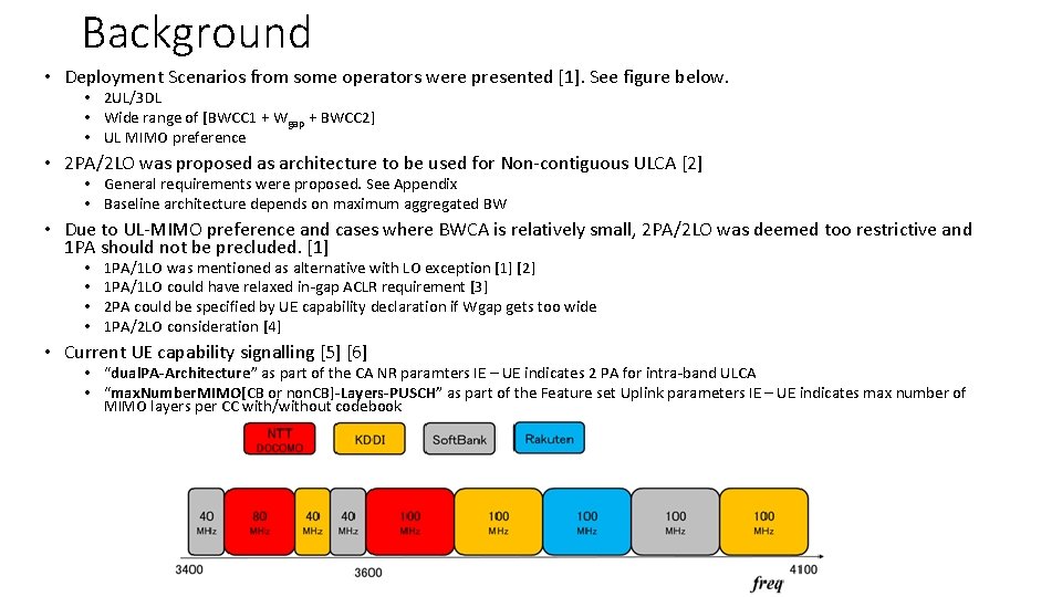 Background • Deployment Scenarios from some operators were presented [1]. See figure below. •