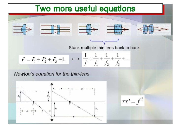 Two more useful equations 