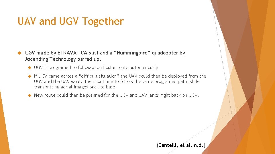 UAV and UGV Together UGV made by ETNAMATICA S. r. l and a “Hummingbird”