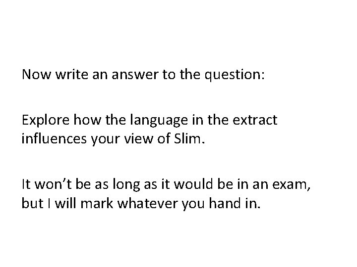 Now write an answer to the question: Explore how the language in the extract