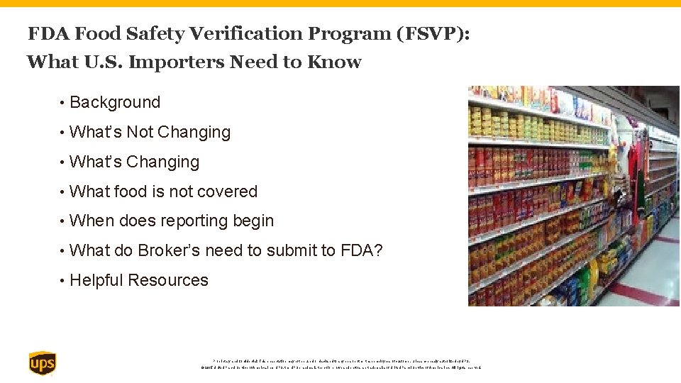 FDA Food Safety Verification Program (FSVP): What U. S. Importers Need to Know •