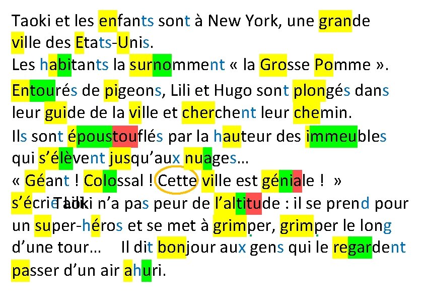 Taoki et les enfants sont à New York, une grande ville des Etats-Unis. Les