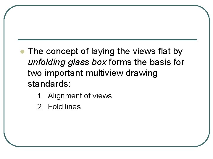 l The concept of laying the views flat by unfolding glass box forms the