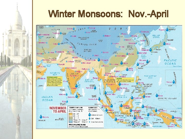 Winter Monsoons: Nov. -April 