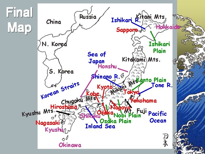 Final Map Russia China Kitani Mts. Ishikari R. Hokkaido Sapporo N. Korea Ishikari Plain