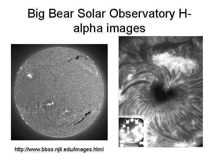 Big Bear Solar Observatory Halpha images http: //www. bbso. njit. edu/images. html 